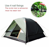 3-4 Person Portable Double Layer Waterproof Tent - All Season Tent