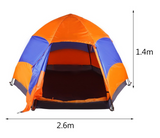 5-8 Person - Six Corners Automatic Tent Sunshade Summer Camping Rainproof Shelter Tent For Family
