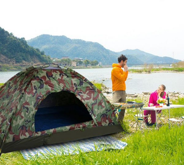 1-2 Person Outdoor Portable Single Layer Tent - Waterproof Anti-Mosquito Anti UV Camping Tent